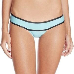 NWT PilyQ Dreamy Blue Piped Banded Full Back Coverage Bikini Bottoms Sz. M